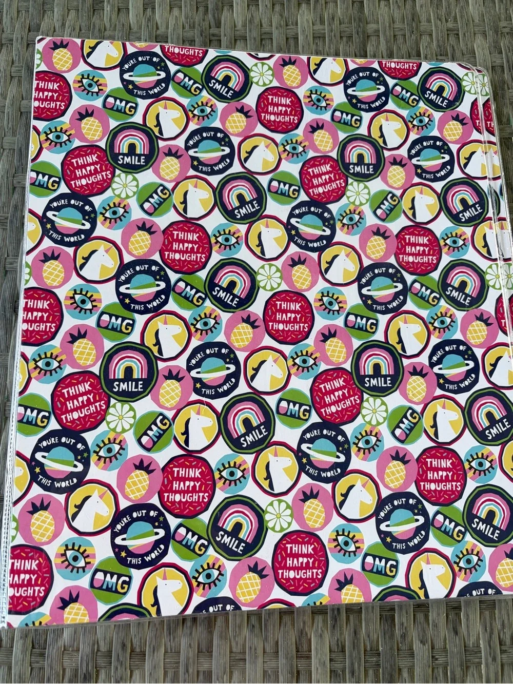 Unicorn & Think Happy Thoughts 3 Ring Binders Bundle Of FOUR NWT